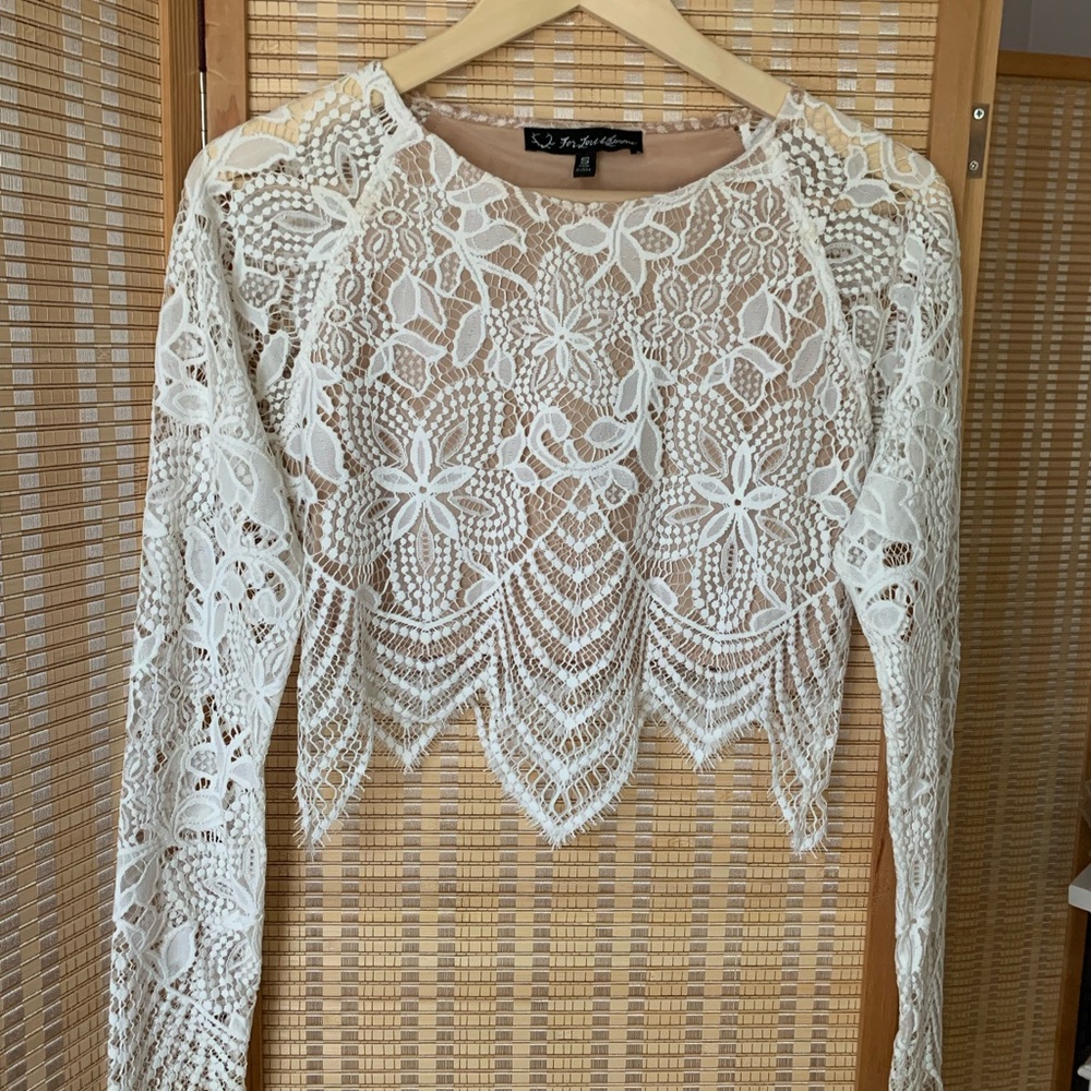 For Love And Lemons Cream Lace Blouse